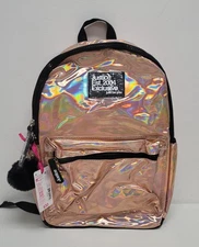 Girls Justice 17" School Backpack - Iridescent Rose Gold