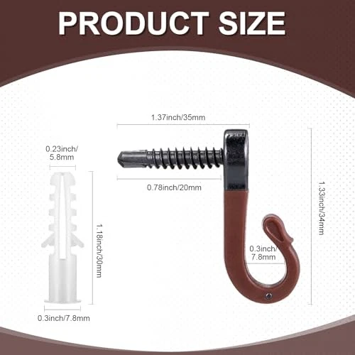  120 Sets Christmas Light Hooks Outdoor Patio Hangers Clips with Screw Brown - Image 3 of 4