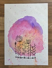 original art, watercolour painting, botanical art, floral ink drawing, abstract
