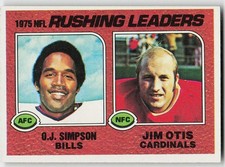 1976 Topps #203 1975 Rushing Leaders (O.J. Simpson / Jim Otis) LL FOOTBALL Bills