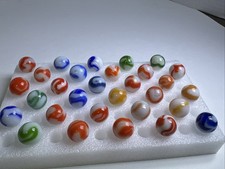 358 Lot Of 30 Vintage Alley Agate Swirl Marbles