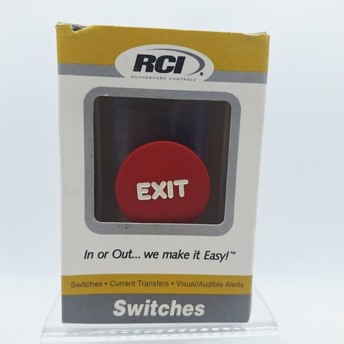 RCI 908RE-MOX32D Stainless Steel Push to Exit Red Mushroom Button Wired ...