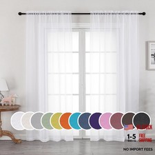 Sheer Curtains, Sheer Curtains 63 inch Length 2 White 42"W x 63"L Pack of 2 