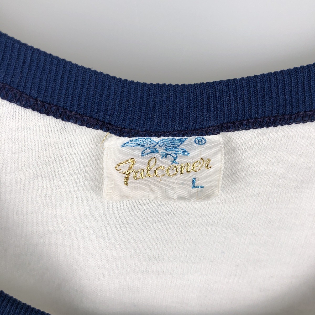 Vintage Falcones Eagle Pattern Ringer T-shirt Men… - image 3