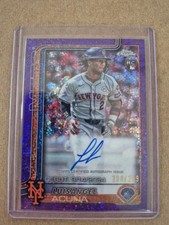 2025 Topps Chrome Update Luisangel Acuna Purple Speckle Auto /299