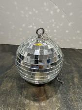 7  Mirror Disco Ball Hanging Party Decoration with Chain   Classic Silver