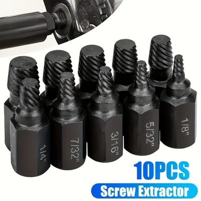 #ad #ad 10 Piece Screw Extractor Set For Removing Damaged Screws Multiple Sizes $10.99