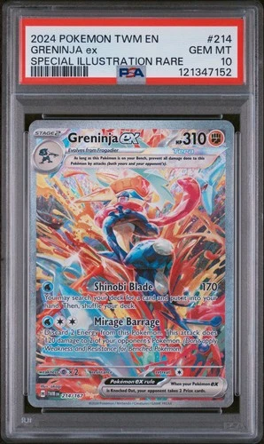 2024 POKEMON TWM EN-TWILIGHT MASQUERADE #214 GRENINJA EX PSA 10