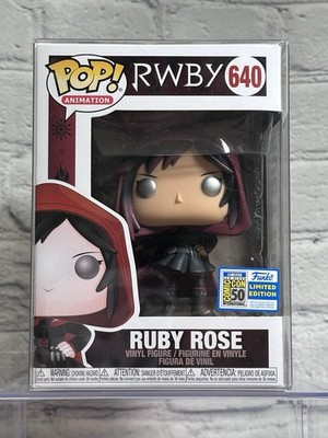 2019 Funko Pop! RWBY - Ruby Rose (Cape & Hood) #640 SDCC LE Sticker DAMAGED BOX
