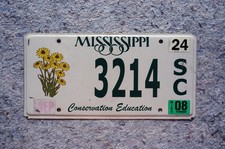 2008 Mississippi SUNFLOWER License Plate