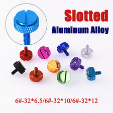 Aluminum Alloy Slotted Knurled Thumb Screws Hand Grip Knob Bolts 6-32 6.5/10/12