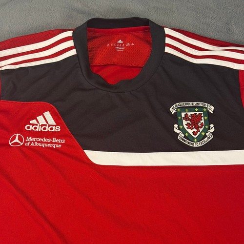 Adidas Albuquerque United FC Soccer Jersey Red Black Mens XL Vintage Climacool