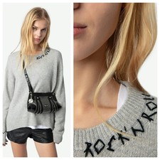 Women Zadig  Voltaire Handmade Cashmere Wool Round Neck Knitted Sweater Top SML