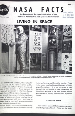 Living in Space; NASA Facts, an educational publication of the National Aeronaut