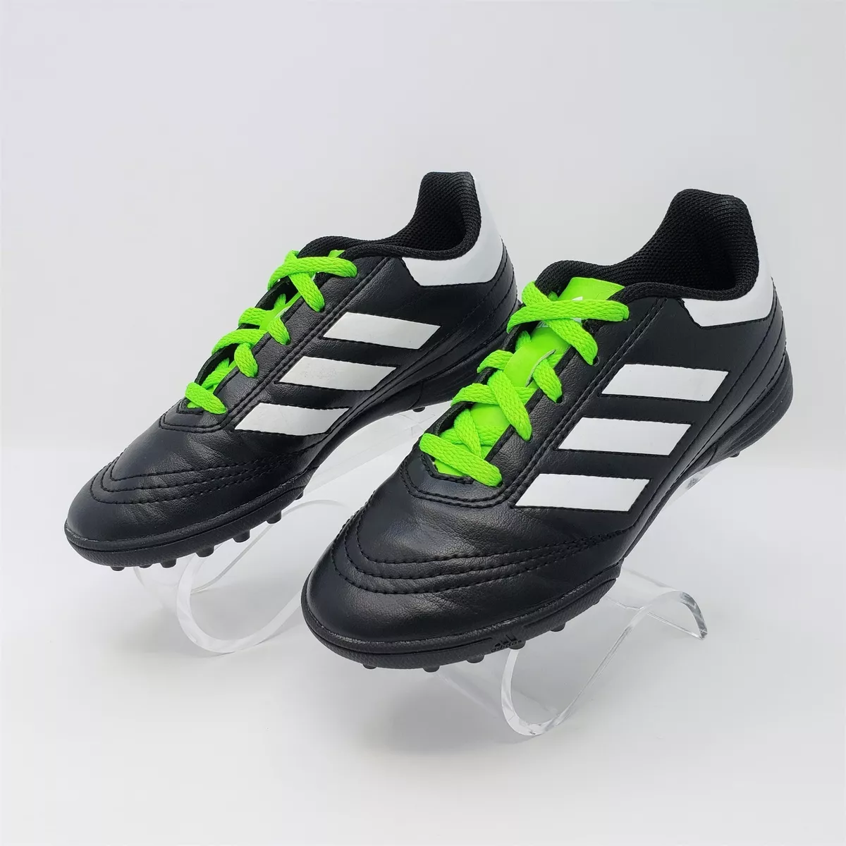 Adidas Goletto VI TF Youth Black White Neon Soccer Cleats Shoes