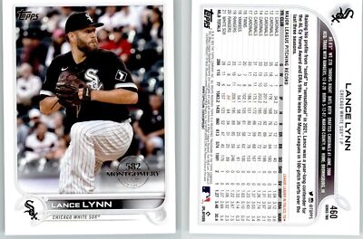 Lance Lynn 2022 Topps 582 Montgomery Stamped Set #460 White Sox