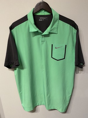 Nike Golf Tour Performance Solid Green Vented Golf Polo Shirt XL Dri-Fit | eBay