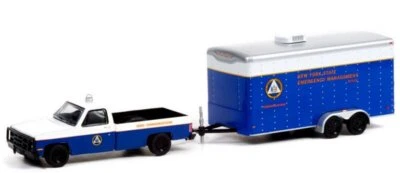 CHEVROLET M1008 + SEMO Trailer - 1987 - blue / white - Greenlight 1:64