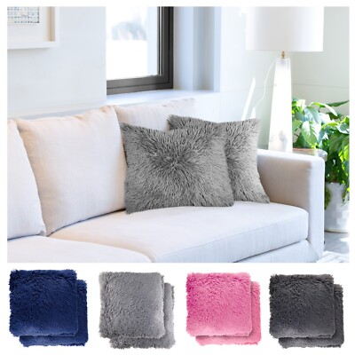 Cushion Covers Throw Super Soft Fluffy Sofa Pillow Cases 17