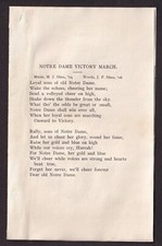 1911 NOTRE DAME FOOTBALL Vintage Fight Song Program Freshman KNUTE ROCKNE