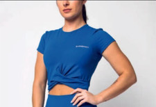 Supremacy Peak Crop Top Blue M 10‑12 – Gym Yoga Running Sportswear NWT RRP £80