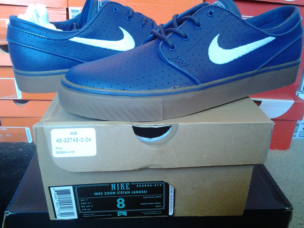 Nike Air Zoom Stefan Janoski Perf Blue Recall White Gum dunk max 1 333824 415 | eBay