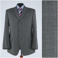 Mens Striped Sport Coat 44R US Size SAN SIRO Grey Wool Blazer Jacket