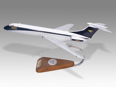 Vickers Super VC-10 BOAC Cunard Solid Mahogany Wood Handcrafted Display Model