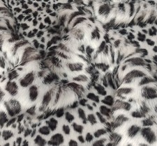 Super Deluxe Luxus Kunstfell Stoff Material - Grau Leopard - SAL-1541