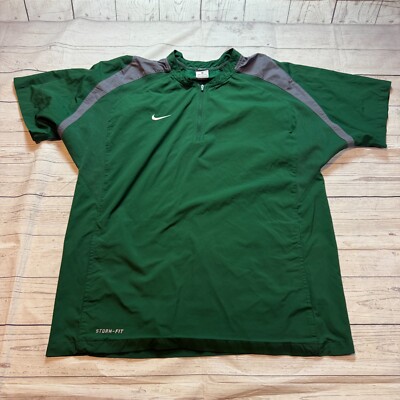 Nike Jacket Green Storm Fit Short Sleeve 1/4 Zip Rain Golf Pullover Men's  Medium