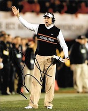 GUS MALZAHN HAND SIGNED AUBURN TIGERS 8X10 PHOTO W/COA