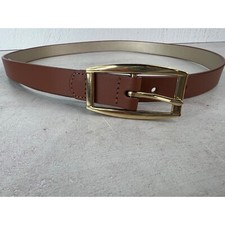 Express Brown Faux Leather Belt With Gold Buckle - Size M/L