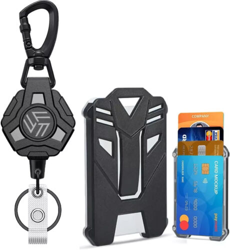 Retractable Keychain Badge Holder with Lanyard,Id Badge Holder Heavy Duty Badge