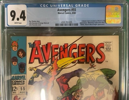 AVENGERS #55 CGC 9.4 WHITE PAGES (1ST ULTRON) - Picture 2 of 3