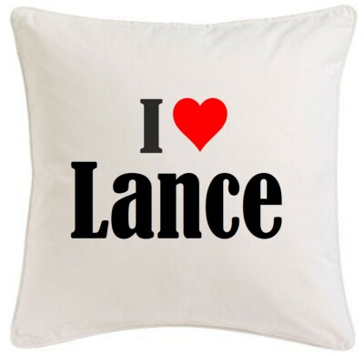 KISSENBEZUG I LOVE LANCE 40CMX40CM AUS MIKROFASER