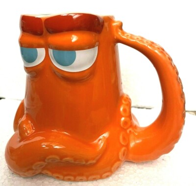 Disney Finding Dory Hank Octopus 16 oz Orange 3D Coffee 5'' Cup Mug Nemo MINT