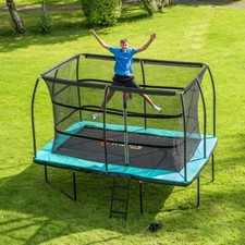 Trampoline Rectangular With Safety Net 12FT x 8FT LARGE Fun Gift for Kids NEW UK