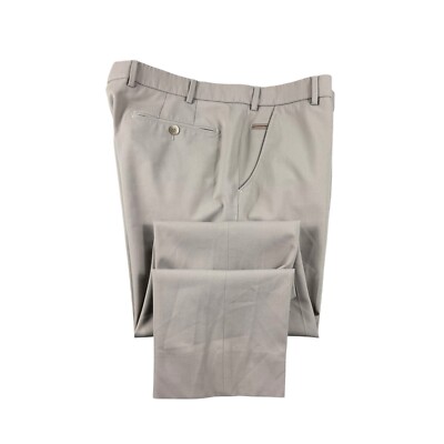 Meyer Bonn Current Tan Pure Wool Flat Front Mens Trouser Size 36x29