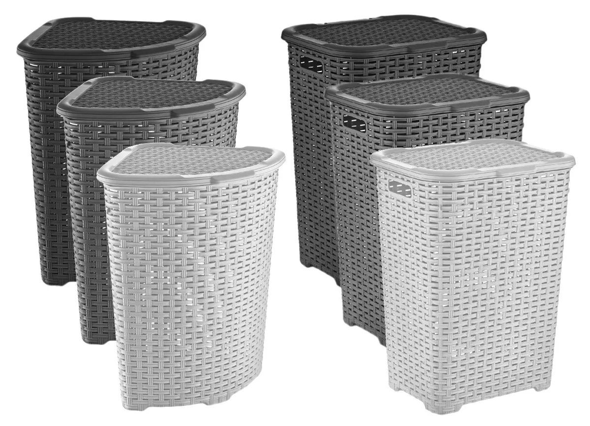 corner hamper storage cane organizer natural rattan wicker laundry basket