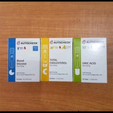 Autocheck Test Strips Blood Cholesterol Glucose Uric Acid