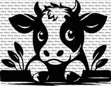 Cute Peeking Cow Car Truck Van Window Vinyl Decal US Made And Sold