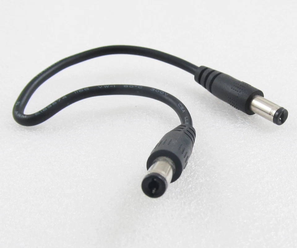 10pcs 5.5x2.1mm Male plug to 5.5x2.1mm Male DC power Supply Adapter Cable 22cm - Image 2 of 4