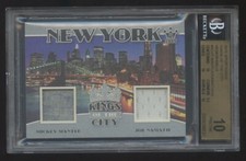 BGS 10 PRISTINE MICKEY MANTLE-JOE NAMATH 2015 SPORTKINGS DUAL GAME JERSEY SP /10