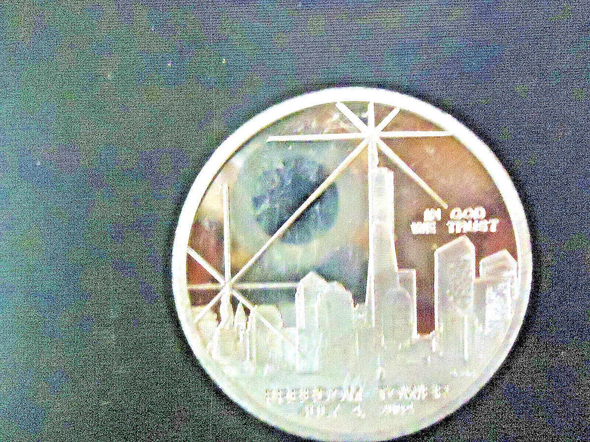 FREEDOM TOWER 7/4/2004 ( $1 )- WE WILL NEVER FORGET- SILVER 100MIL