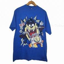 vintage 1994 tasmanian devil Looney Tunes Blue T Shirt cotton made in USA size L