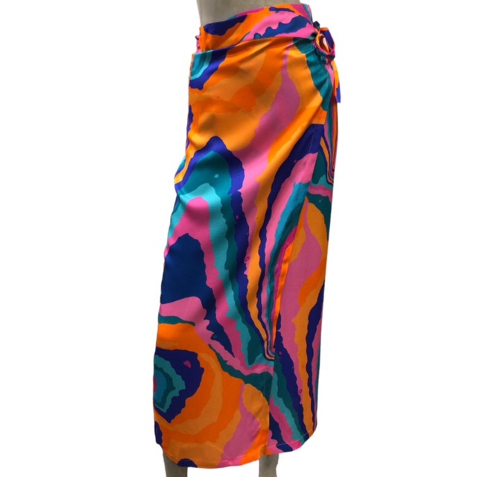 Caractere Gonna midi Donna Gonna Portafoglio con stampa Vita Alta Viscosa Skirt