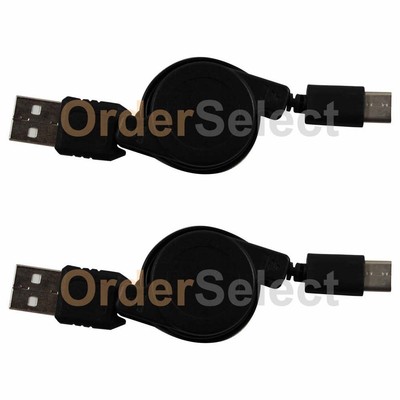 2 USB Type C Retract Charger Cable for Android Phone Microsoft Lumia 950/950 XL