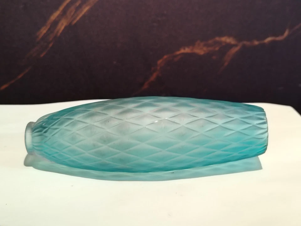 PANTALLA CRISTAL MURANO AZUL, H 168mm, HECHA A MANO Foto 2 de 4