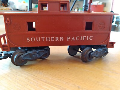 CLEAN POSTWAR MARX O GAUGE SOUTHERN PACIFIC BRICK RED EIGHT WHEEL CABOOSE