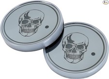 Car Cup Holder Lights, 2 Pack Car Coasters 7 Colors Changing USB Charging Gray